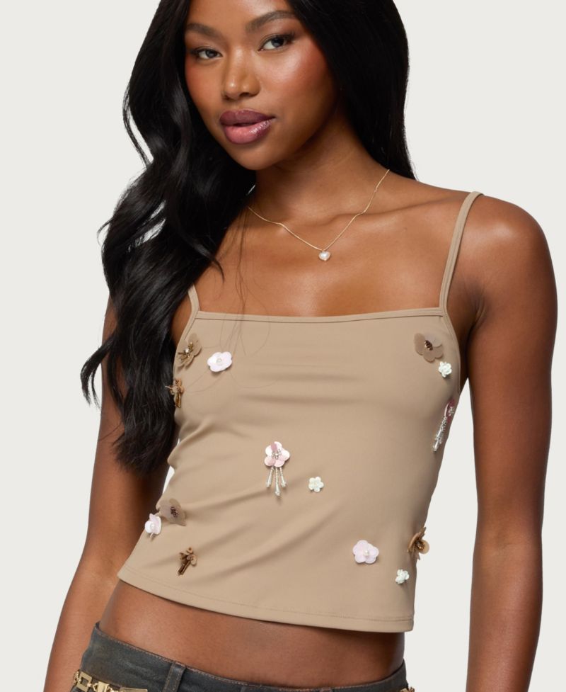 Women's Malia Flower Applique Tank Top
