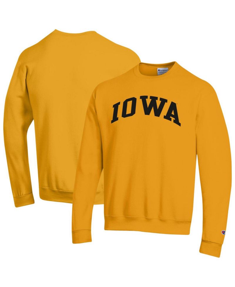 Men's Gold Iowa Hawkeyes Basic Arch Fleece Pullover Sweatshirt