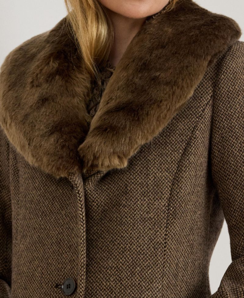 Women's Faux-Fur-Collar Coat