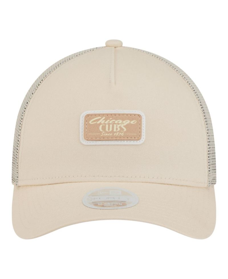 Women's Light Beige Chicago Cubs Tonal Patch 9FORTY M-Crown A-Frame Trucker Adjustable Hat