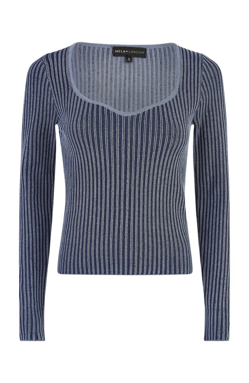 Women's Sweetheart-Neck Fitted Ribbed Knit Top