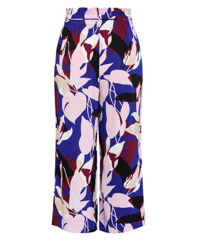 Plus Size Floral-Print High-Rise Wide-Leg Pants