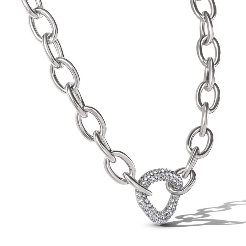 -Tone Oval PavÃ© Link Statement Necklace