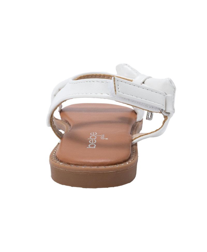 Little Girls Girl's Fashion Sandals - Dressy Shoes with Puffy Bow and Hanging Logo Charm