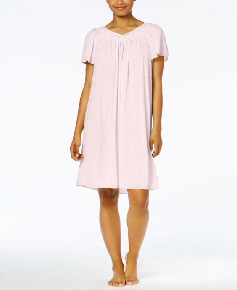 Women's Short-Sleeve Embroidered Nightgown