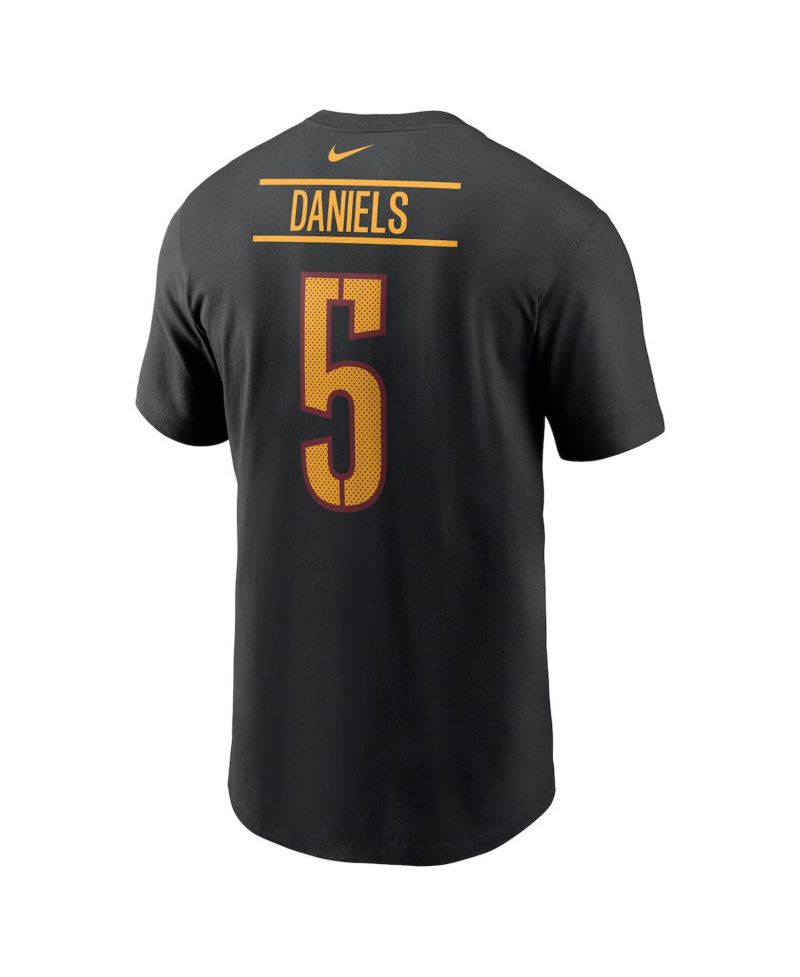 Men's Jayden Daniels Black Washington Commanders 2024 NFL Draft Player Name & Number T-Shirt