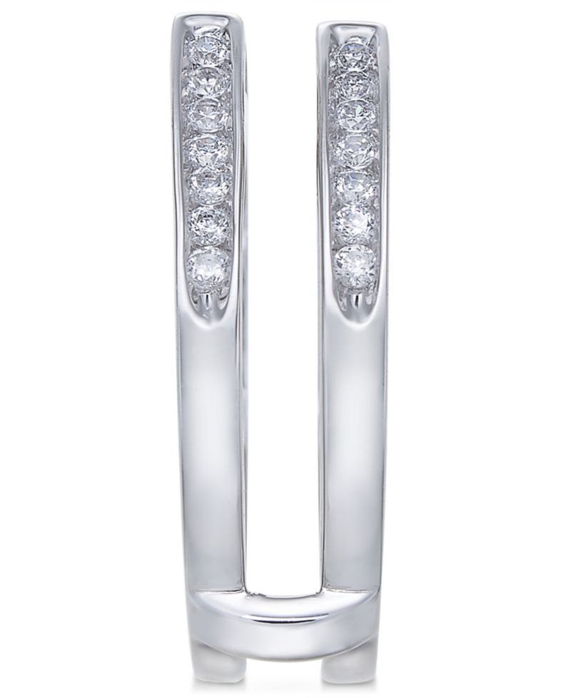Diamond Channel-Set Solitaire Enhancer Ring Guard (1/2 ct. t.w.) in 14k White Gold