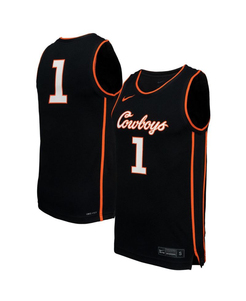 Men's 1 Black Oklahoma State Cowboys Replica Basketball Jersey