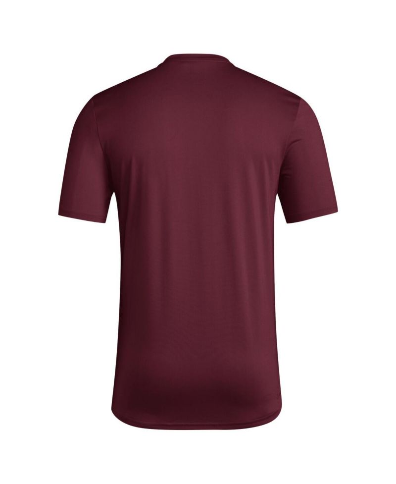 Men's Maroon Mississippi State Bulldogs Locker Football Pre-Game AEROREADY T-Shirt