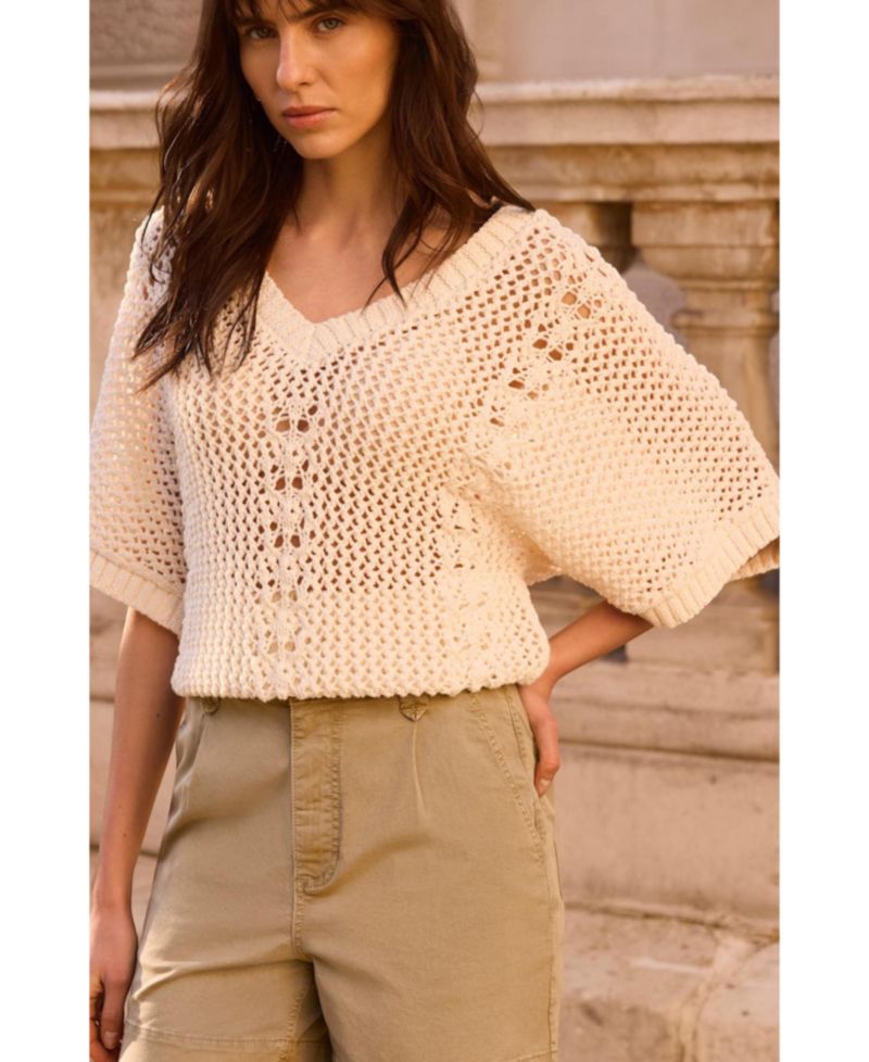 Women's Open Knit Crochet Top