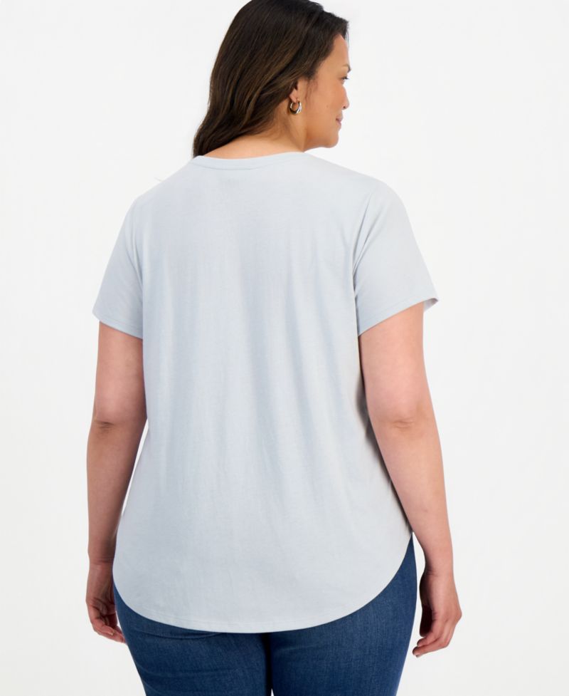 Plus Size Printed Short-Sleeve Crewneck Tee