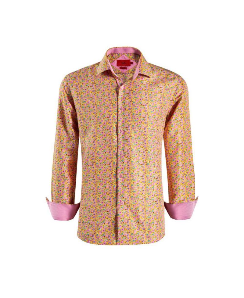 Men's Slim Fit Paisley Print Button-Down Shirt By