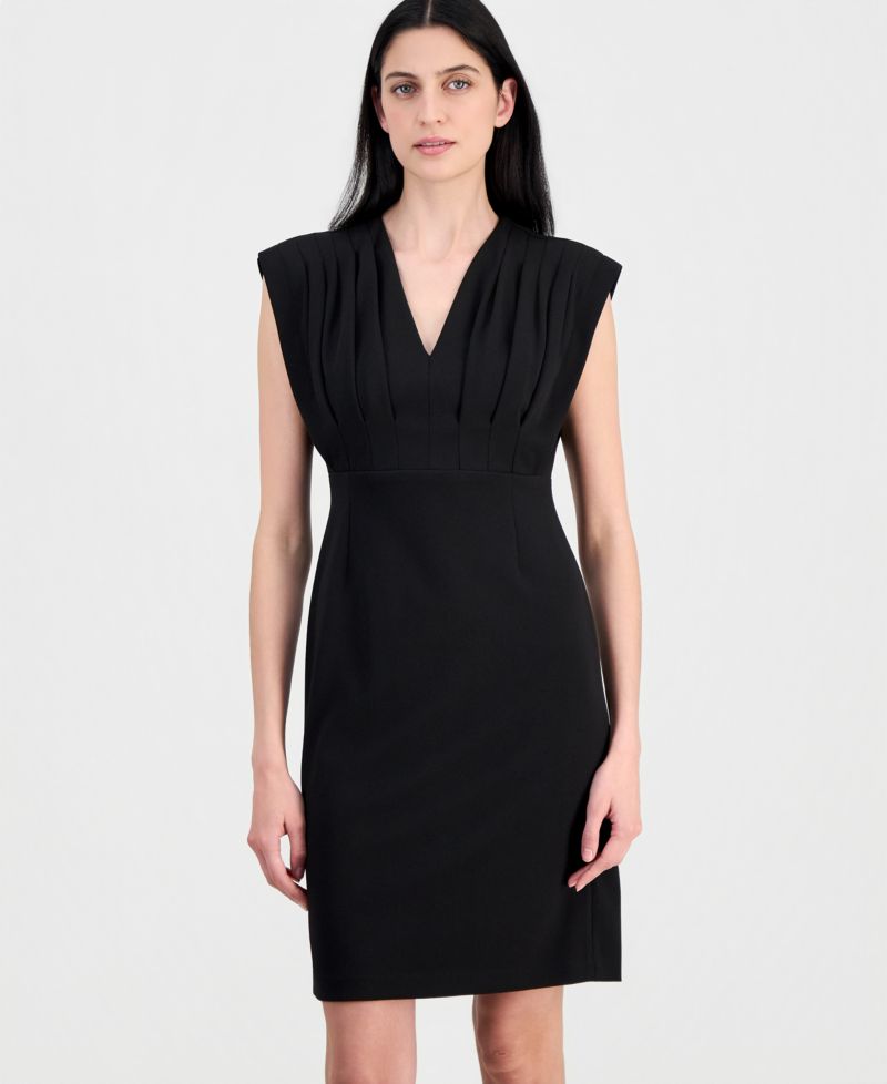 Women's Pleated-Bodice Sheath Dress