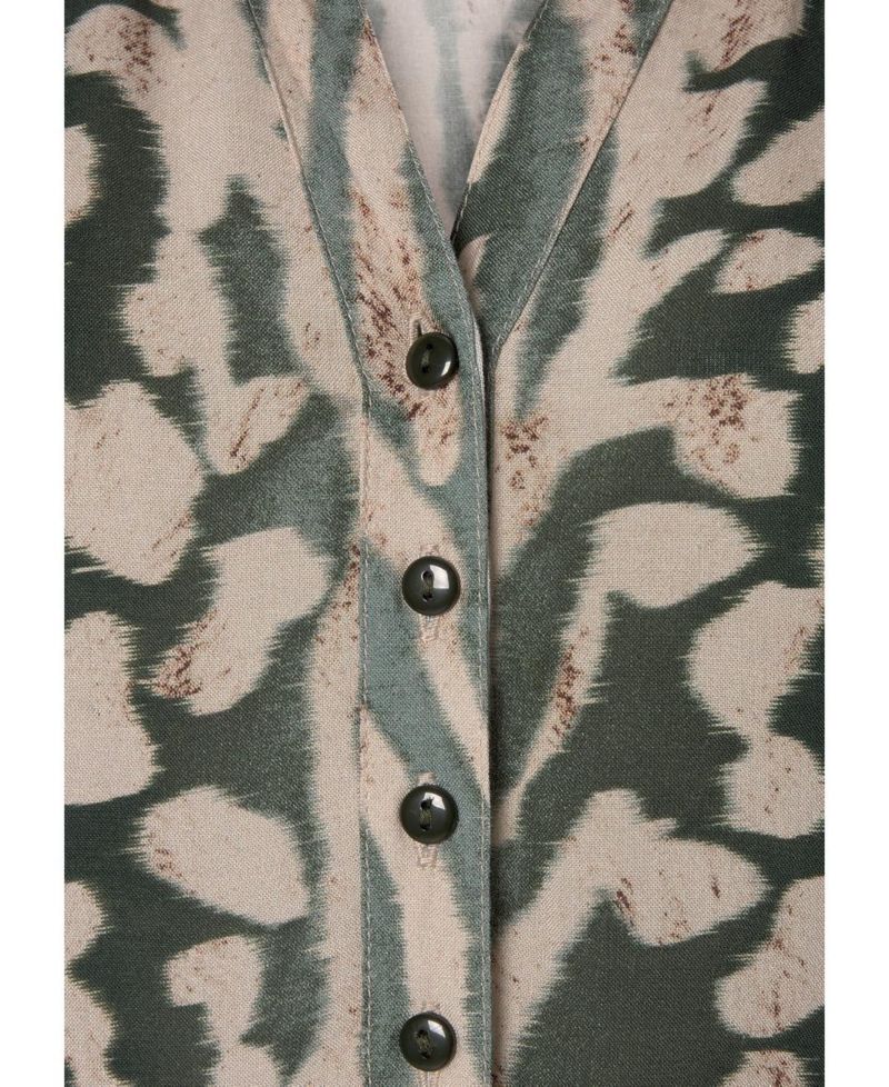 Women's Viscose Animal Print Sleeveless V-Neck Maxi Dress
