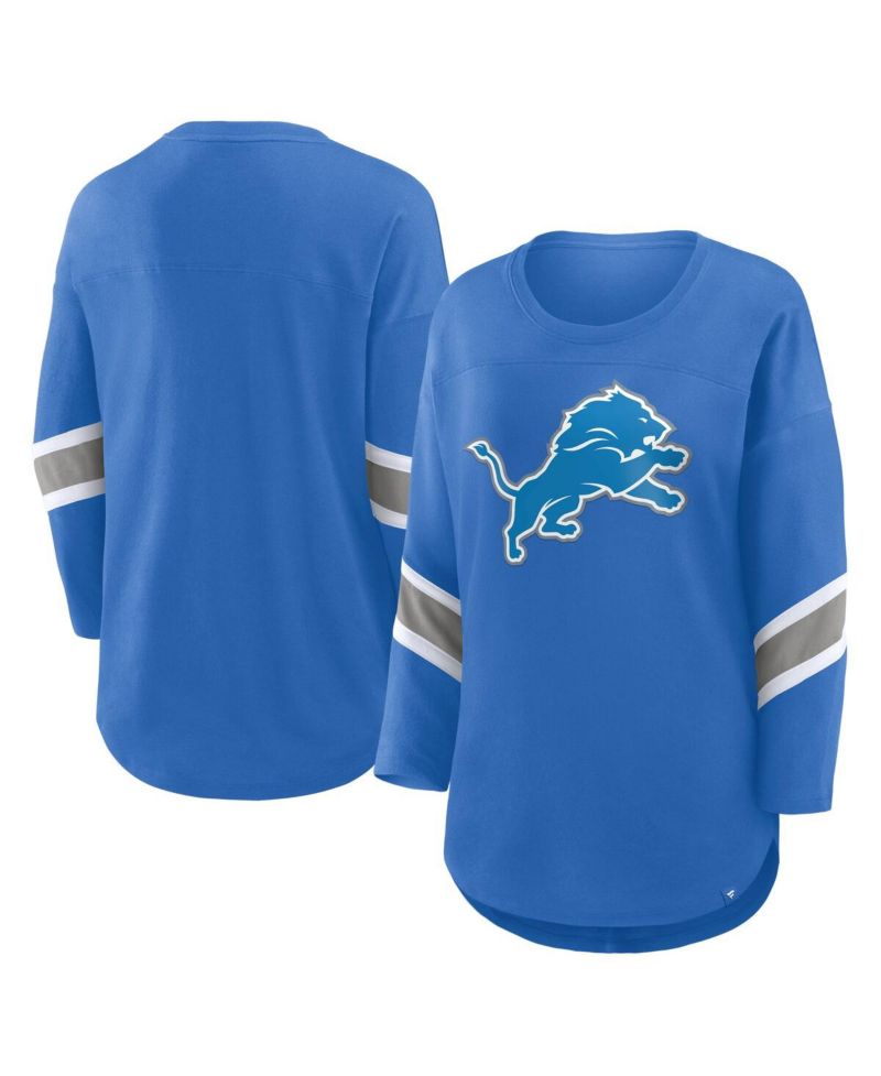 Women's Blue Detroit Lions Redzone 3/4-Sleeve T-Shirt