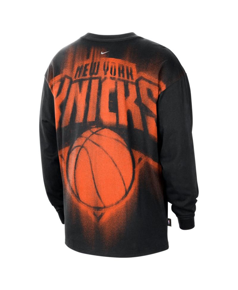Men's Black New York Knicks 2026 Standard Issue Pre-Game Performance Long Sleeve T-Shirt
