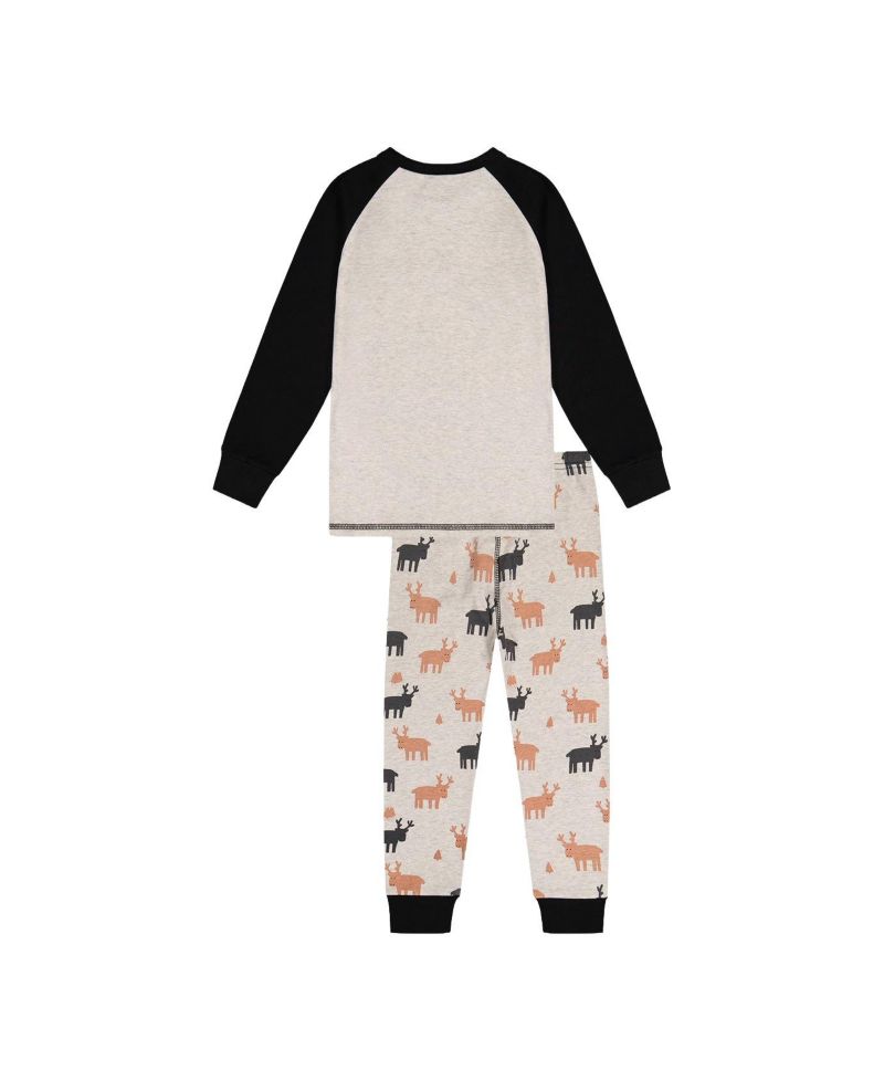 Little and Big Boy 6-12 Cotton Two Piece Pajama Set Elk Print