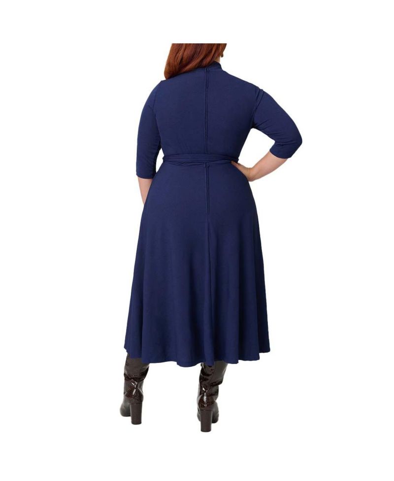 Plus Size 1950s Turtleneck Midi Dress