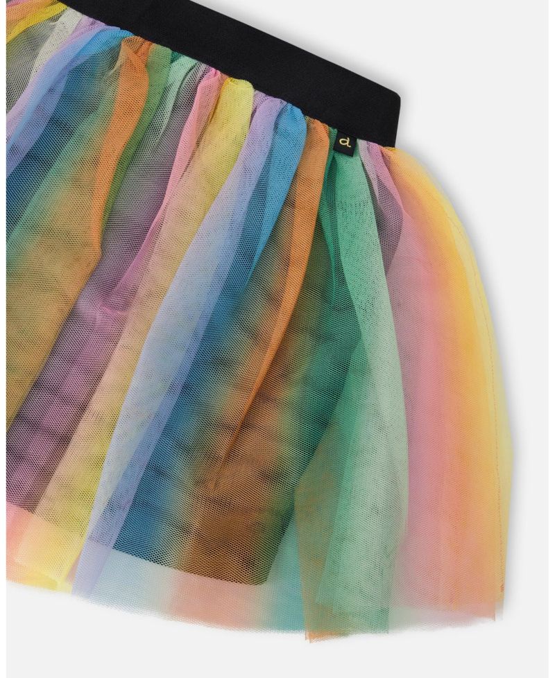 Big Girls Printed Mesh Skirt Multicolored