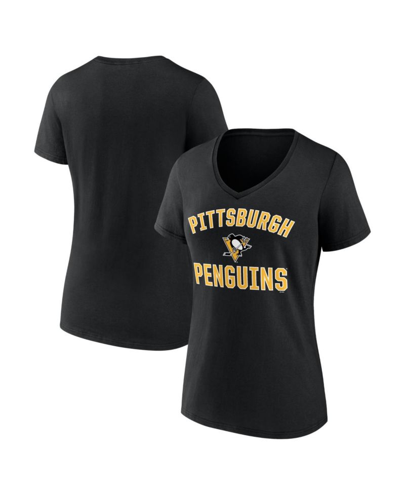 Women's Black Pittsburgh Penguins Arch Victory V-Neck T-Shirt