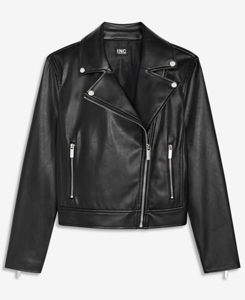 Women's Faux-Leather Moto Jacket