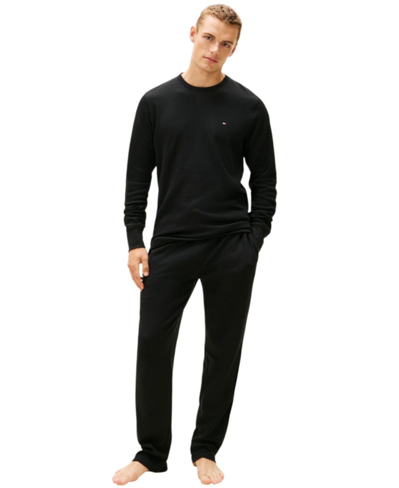 Men's Core Flag Long-Sleeve Crewneck Cotton Pajama T-Shirt