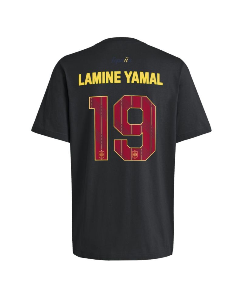 Men's Lamine Yamal Black Spain National Team Name & Number T-Shirt