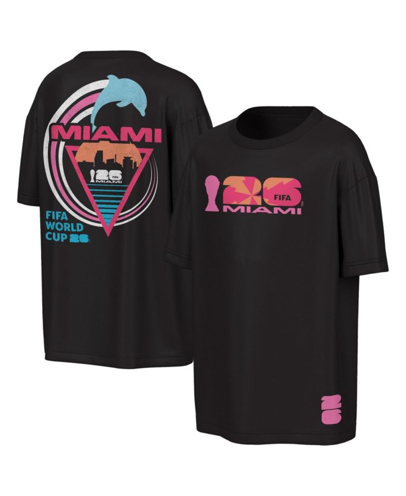 Men's Black FIFA World Cup 2026 Miami Big City Poster T-Shirt