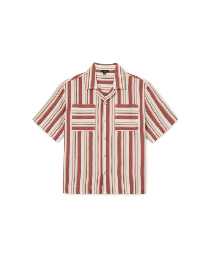 Men's Celeste Stripe Twin Pocket Cuban Shirt