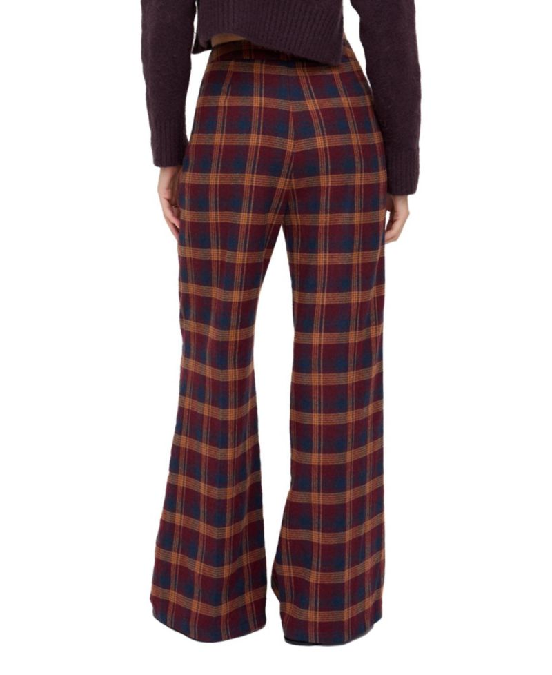 Women's Damson High Waisted Tartan Print Trouser