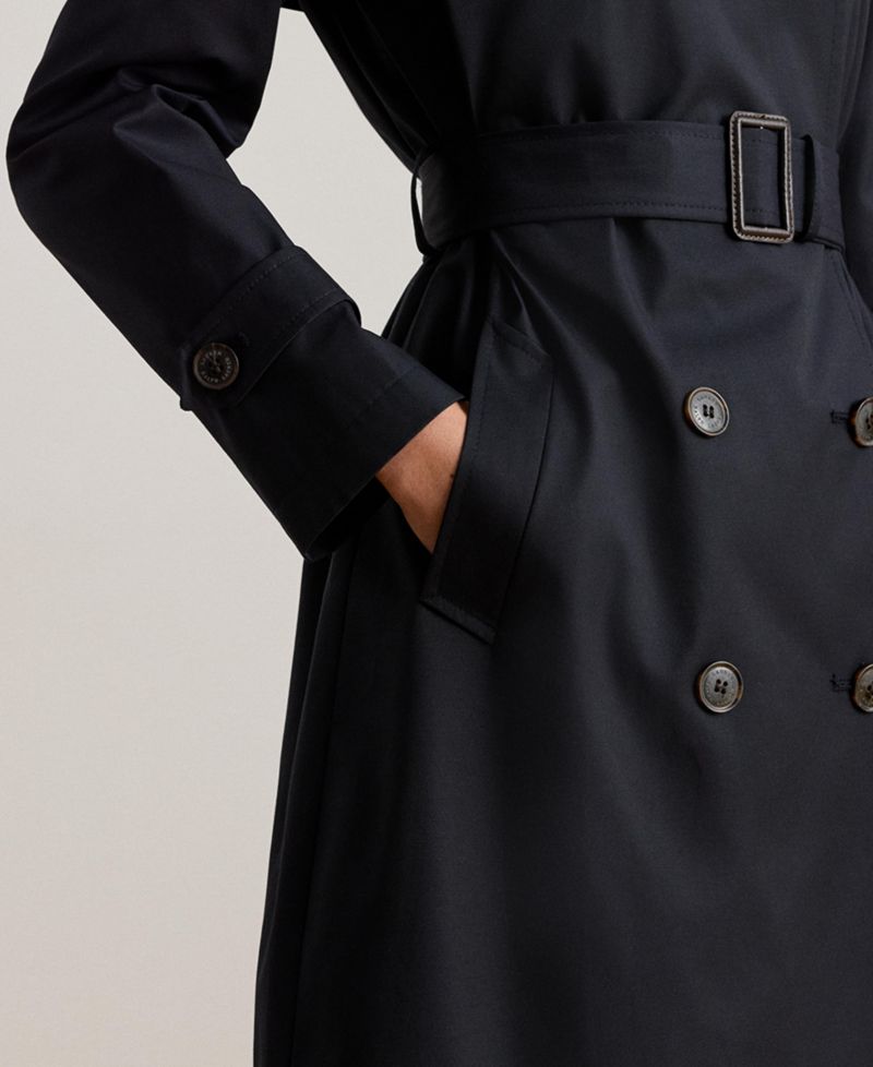 Petite Belted Water-Resistant Trench Coat