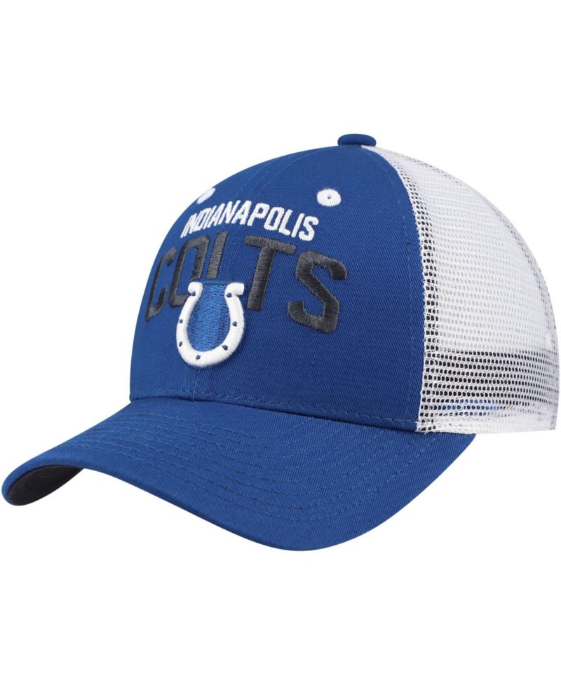 Big Boys and Girls Royal Indianapolis Colts Core Lockup Trucker Adjustable Hat