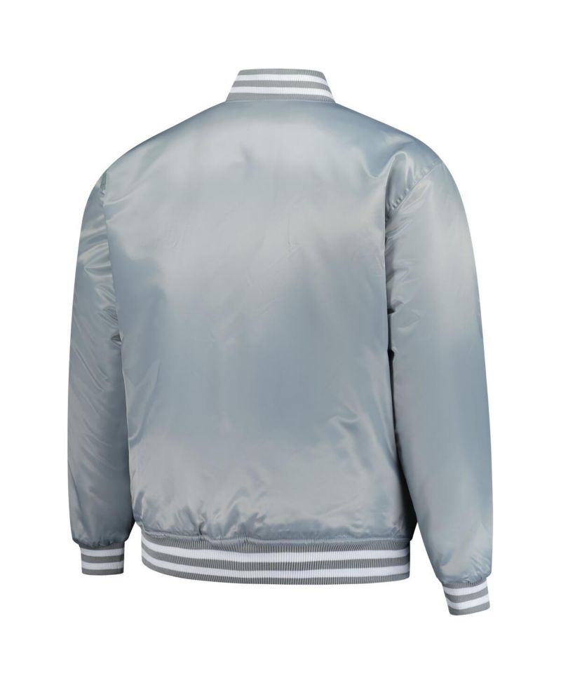 Men's Blue/Silver Detroit Lions Big & Tall Throwback Reversible Full-Zip Jacket