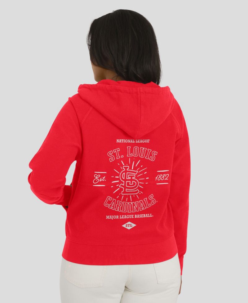 Women's Red St. Louis Cardinals Vintage Full-Zip Raglan Hoodie