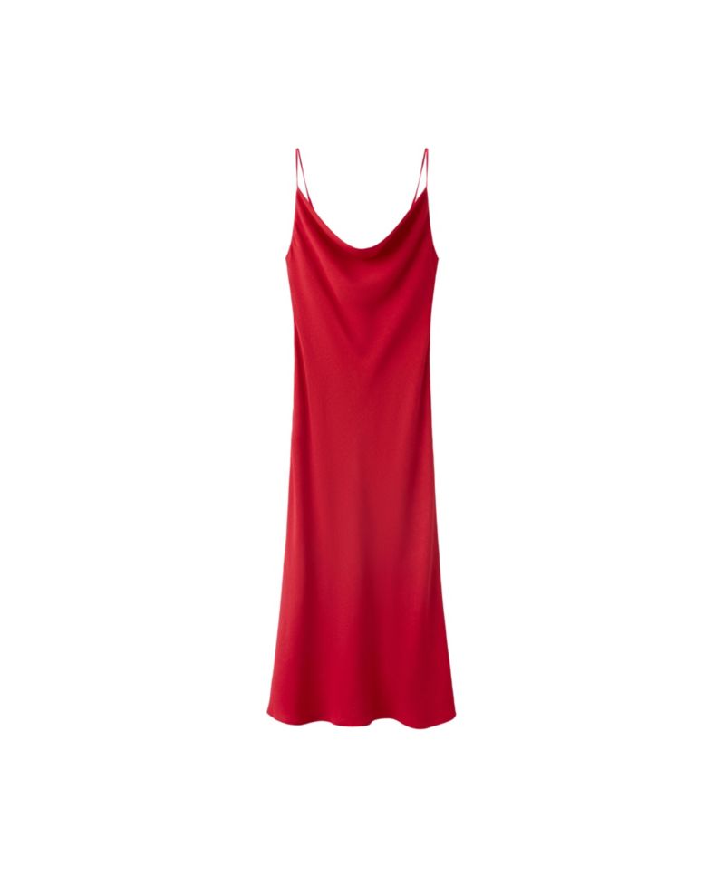 Women's Cowl-Neck Open-Back Midi Slip Dress