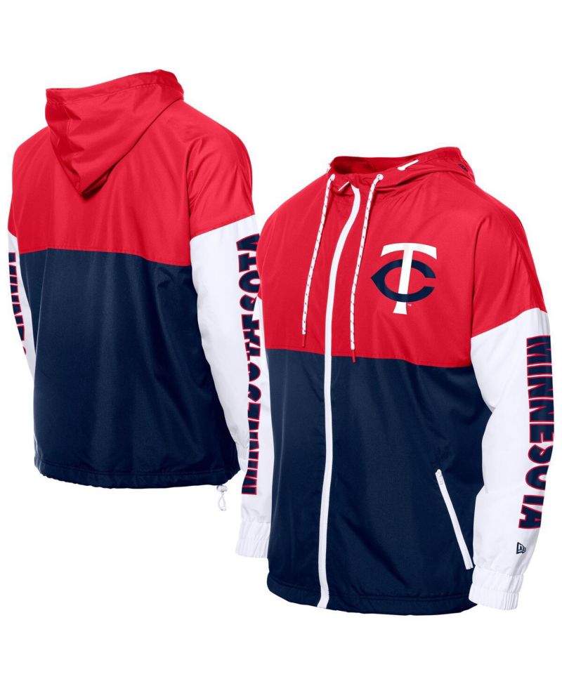 Men's Navy/Red Minnesota Twins Color Block Full-Zip Hoodie Windbreaker Jacket