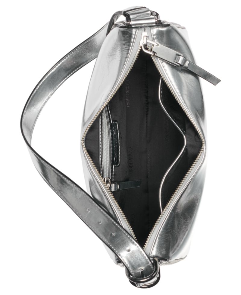 Mandy Metallic Top Zipper Shoulder Bag
