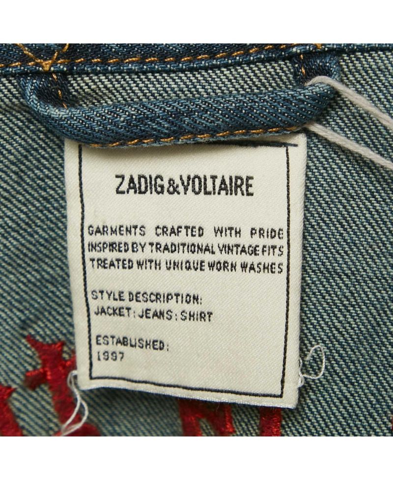 Women's Pre-Owned Zadig and Voltaire Blue Denim Button Front Kioky Art Jacket