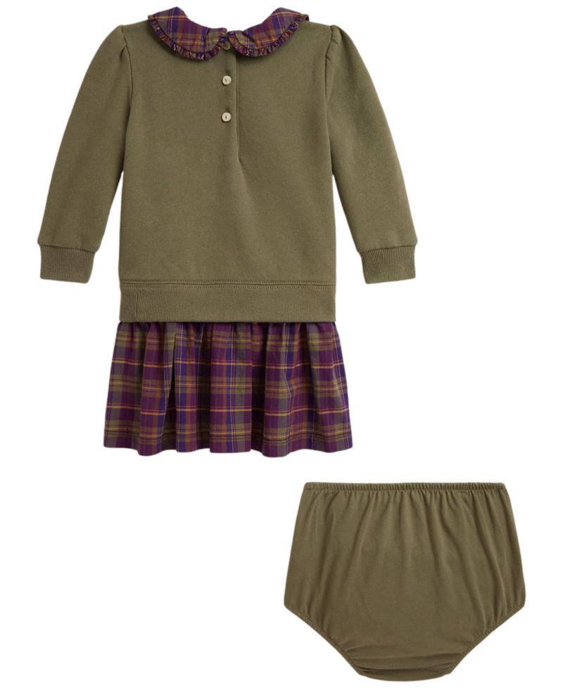Baby Girls' Polo Bear Fleece Dress with Bloomer, 2-Piece Set