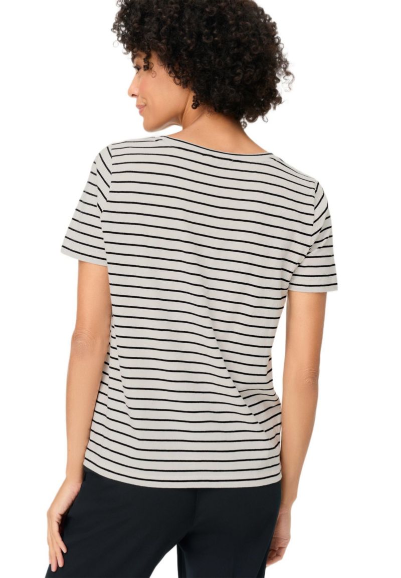 Women's Embrodiered Stripe T-Shirt