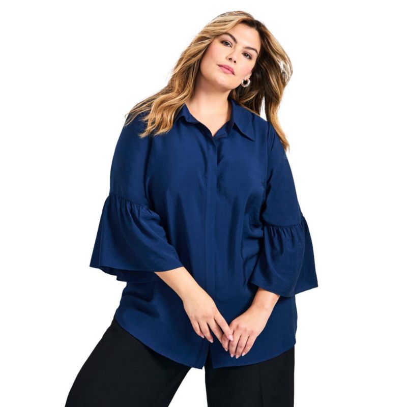 Women's Plus Size Sonia Bell Sleeve Shirt