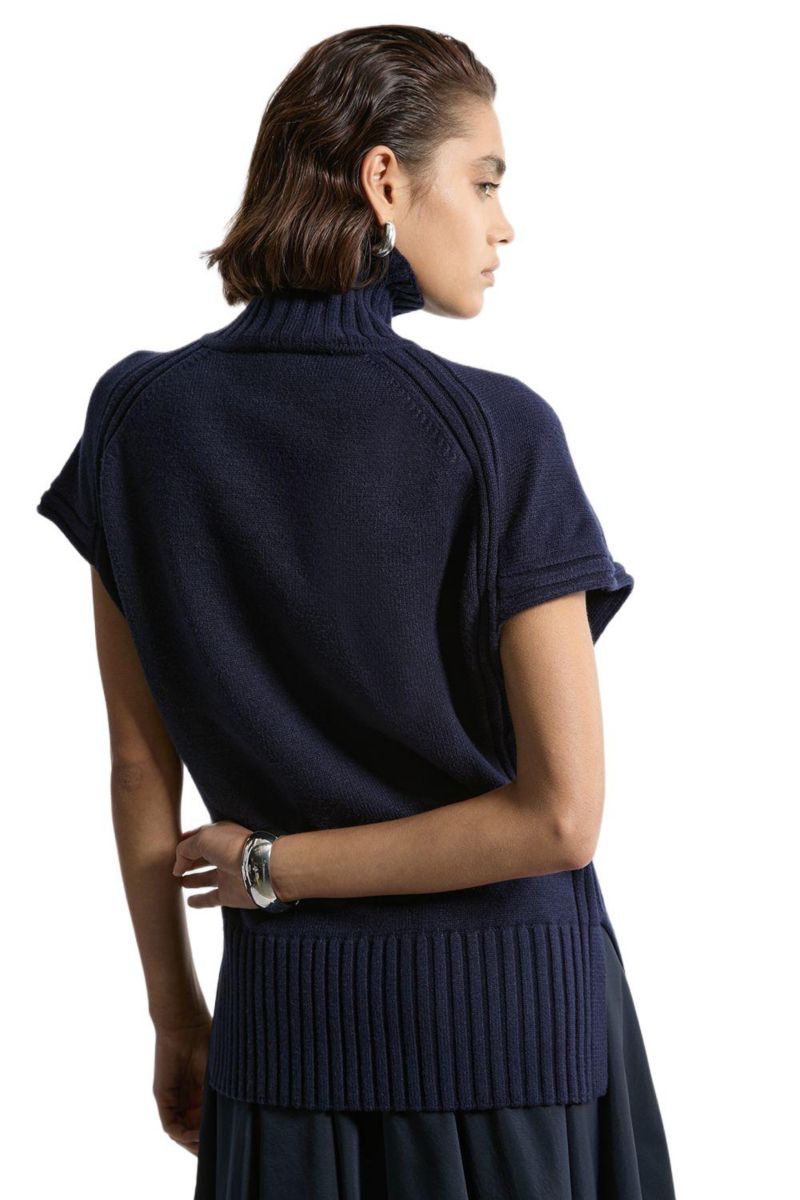 Women's High Neck Knitted Tunic Top