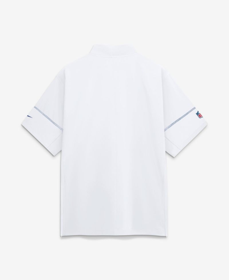 Men's White Buffalo Bills Sideline Short Sleeve Quarter-Zip Coaches Jacket