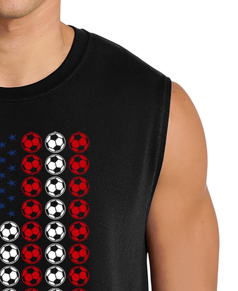 Men's Soccer Ball American Flag Graphic Tank Top