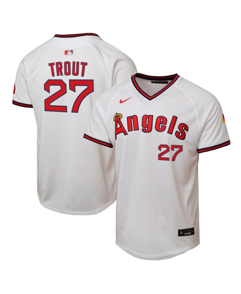 Big Boys and Girls Mike Trout White Los Angeles Angels Alternate 2 Limited Player Jersey