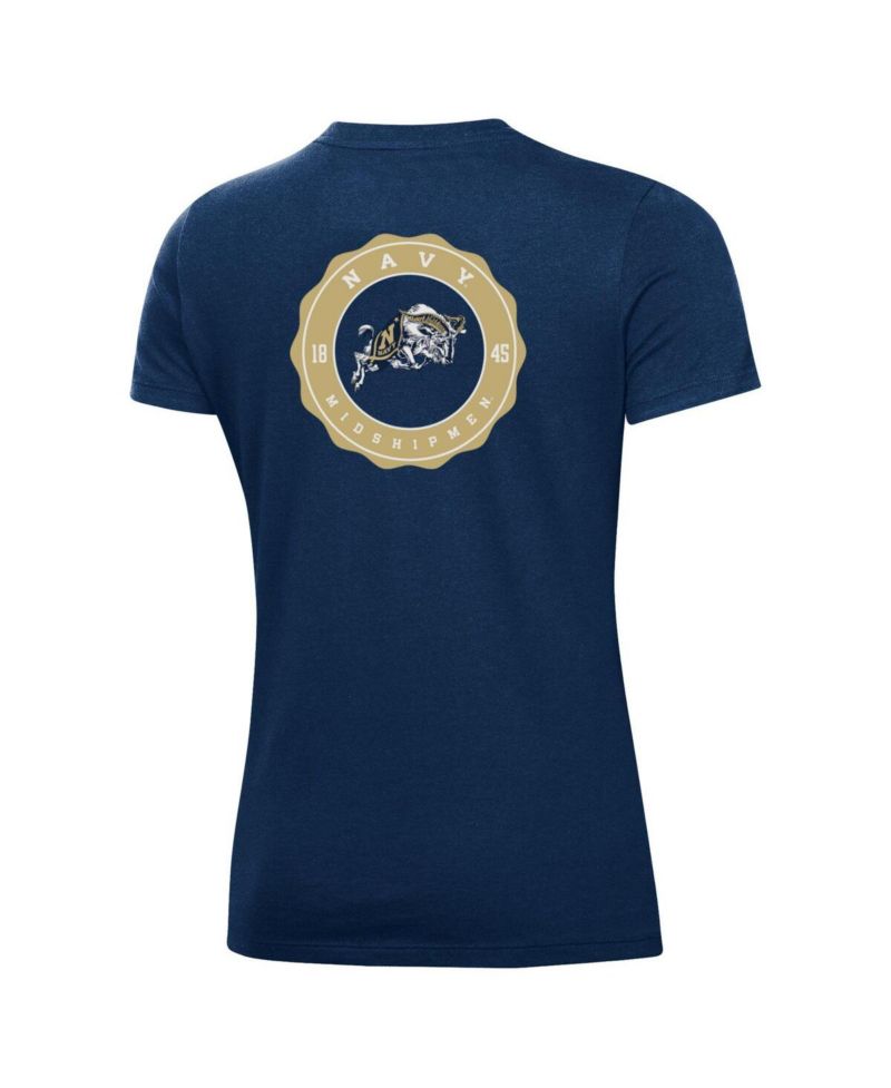 Women's Navy Midshipmen Essentials 2-Hit Performance T-Shirt