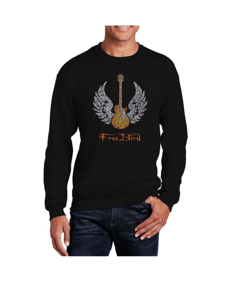 Men's Word Art Lyrics To Freebird Crewneck Sweatshirt