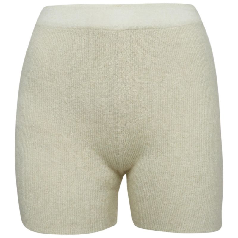 Women's Cream Textured Rib Kit Shorts