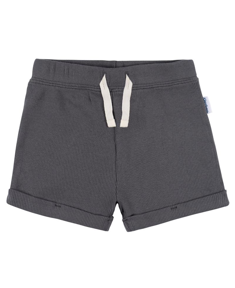 Baby Boys 2-Pack Bodysuit and Shorts Set, Dark Grey, 0-3 Months