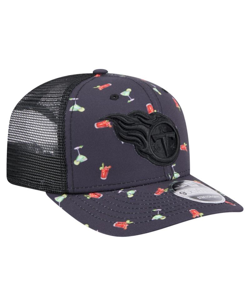 Men's Navy/Black Tennessee Titans Adventure Drinks Pattern 9SEVENTY Stretch-Snap Hat